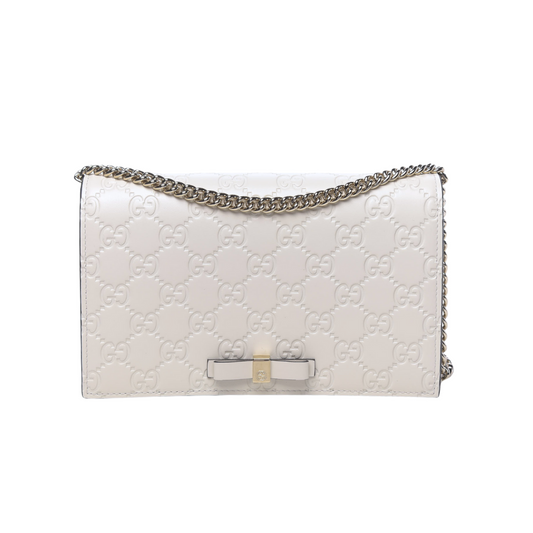 Gucci Signature Bow Chain Shoulder Wallet