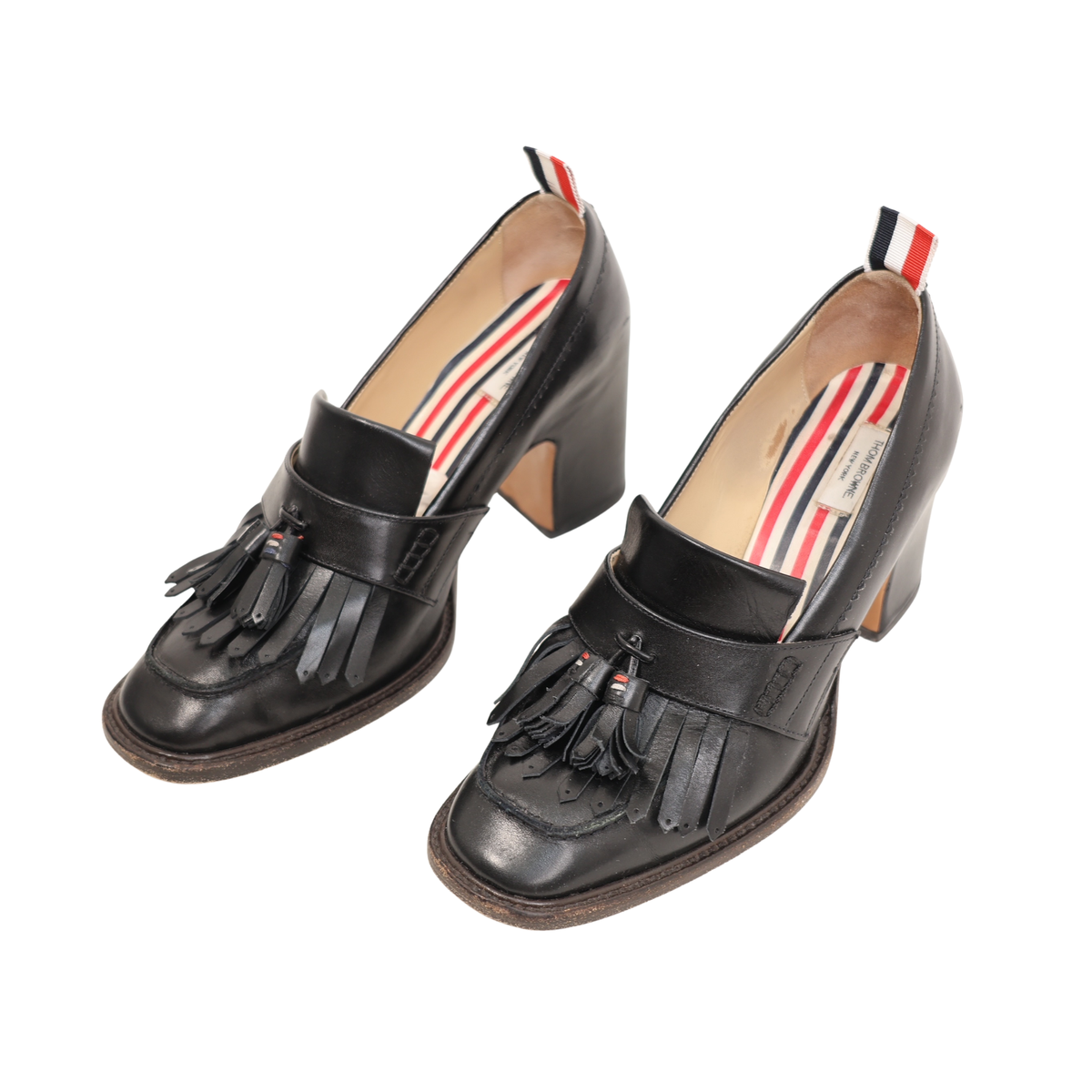 Thom Browne Tassel Knit Leather Loafers (Size 37.5)