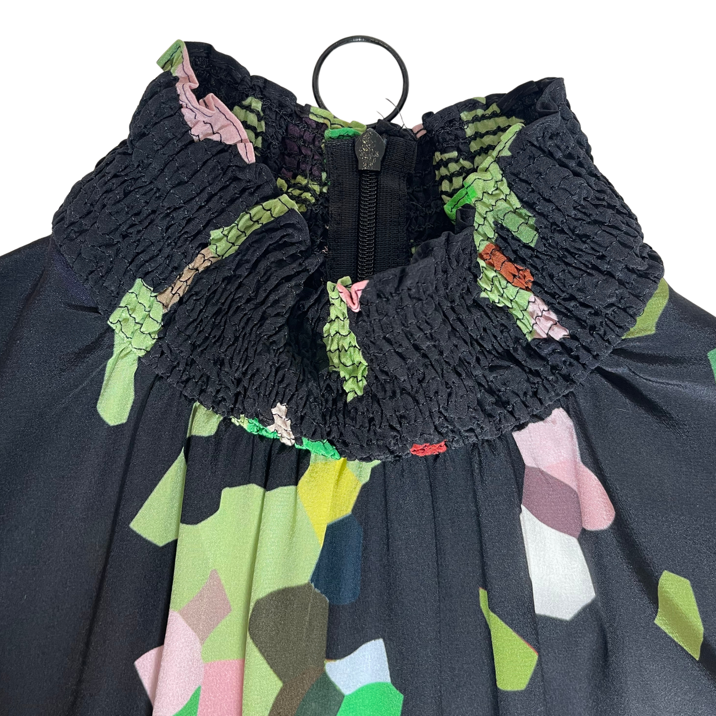 Akris Punto Geometric Print SIlk Midi Dress
