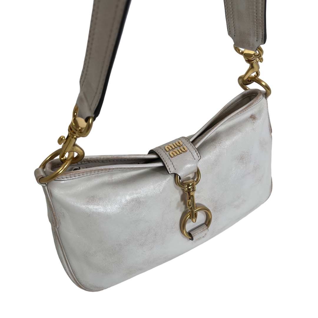 Miu Miu Leather Shoulder Bag with Snap Hook