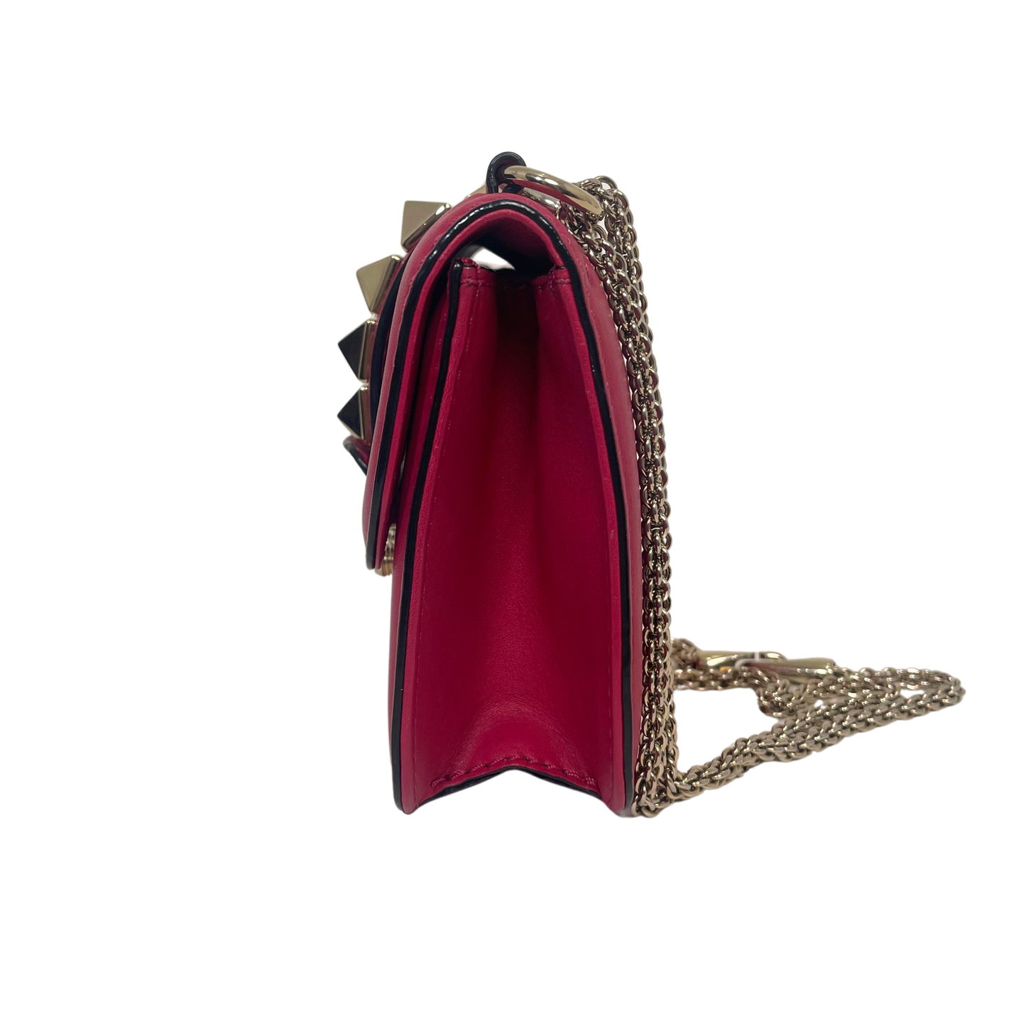 Valentino Leather Rockstud Glam Lock Shoulder Bag