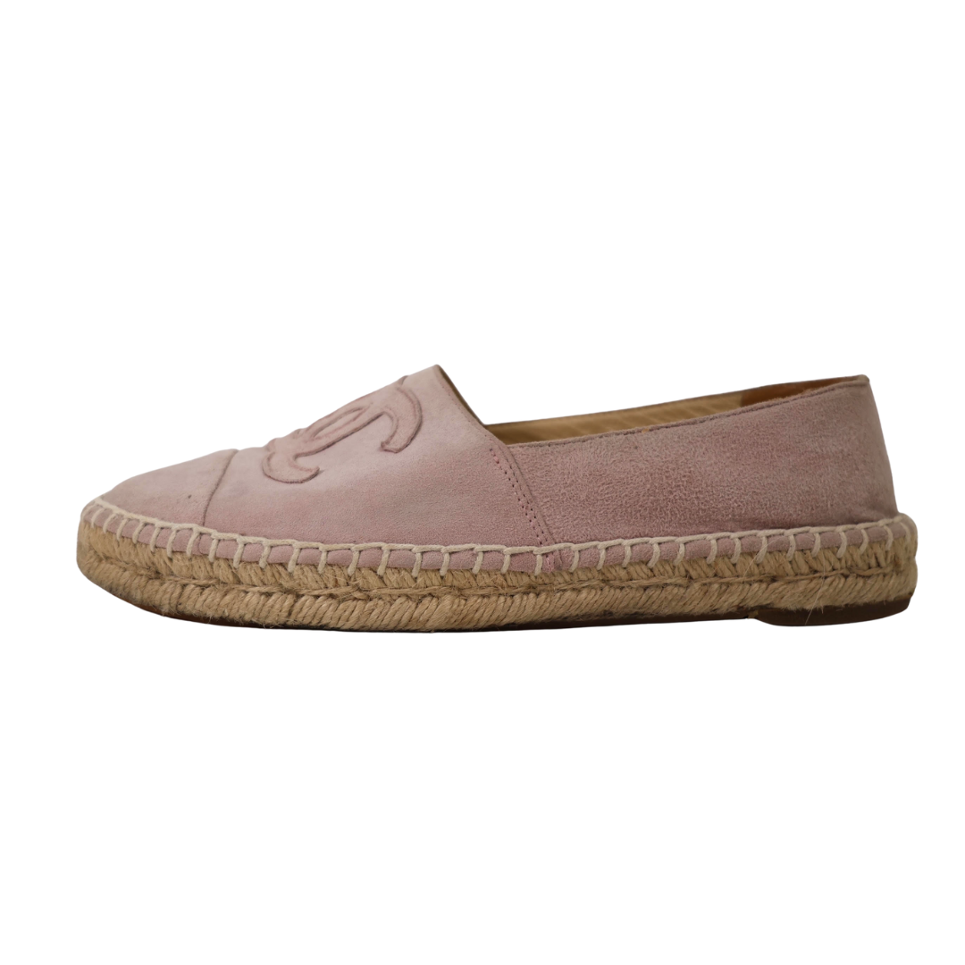 Chanel Interlocking CC Logo Suede Espadrilles (Size 37)