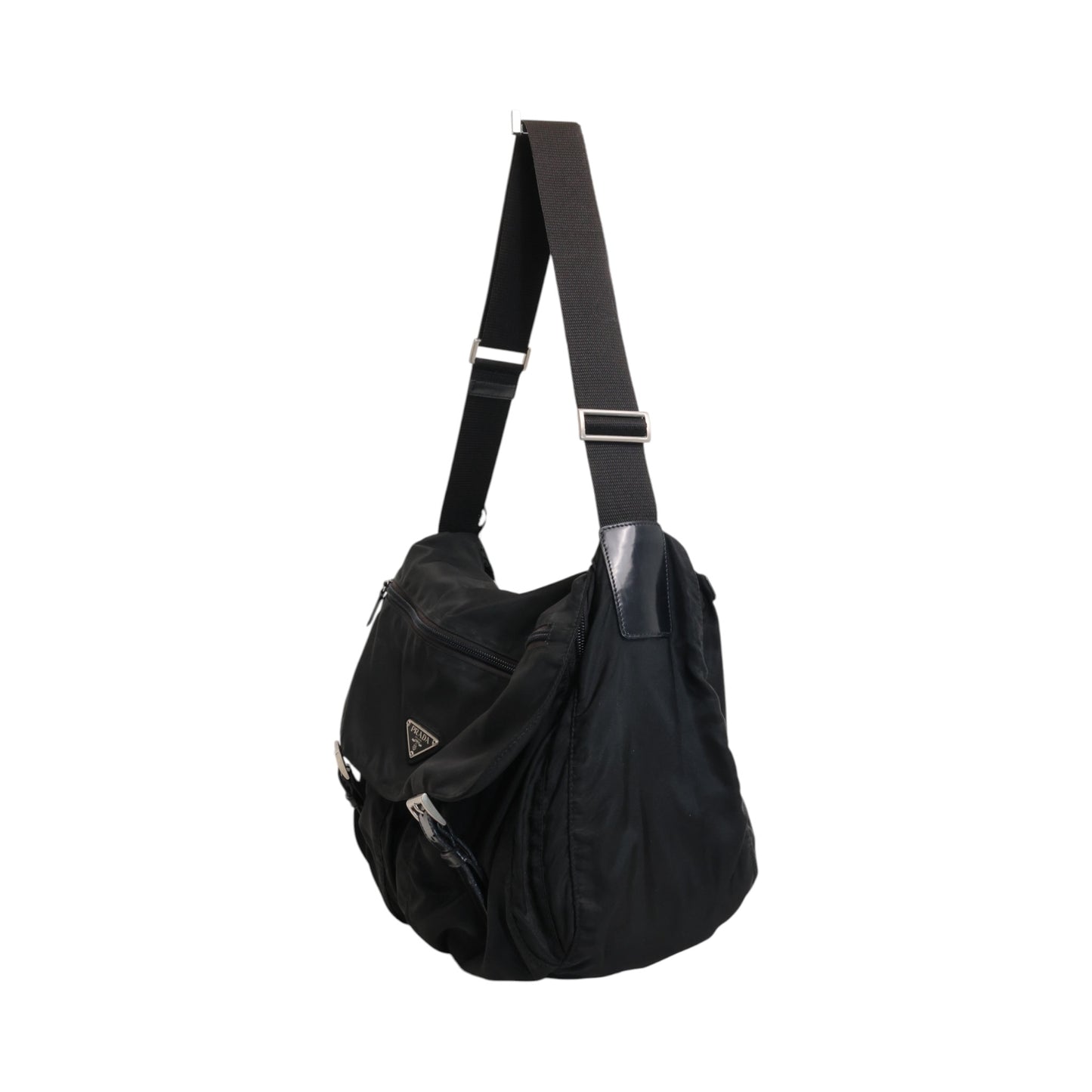 Prada Tessuto Nylon Vintage Double Pocket Messenger Bag