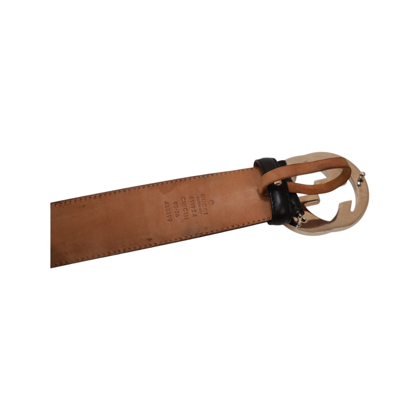 Gucci GG Leather Interlocking G Buckle Belt