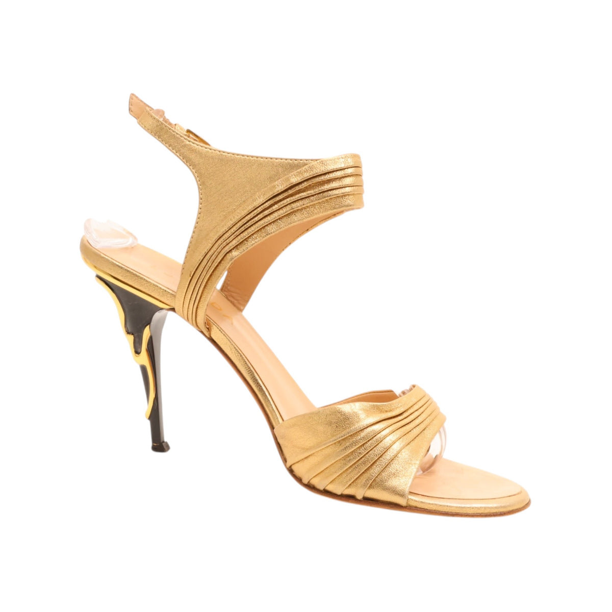 Escada Metallic Leather Slingback Sandals (Size 39)
