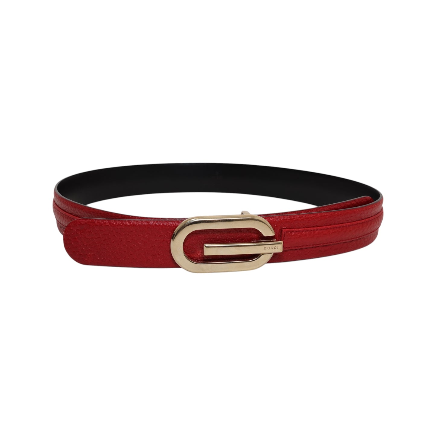 Gucci Vintage G Buckle Reversible Leather Belt