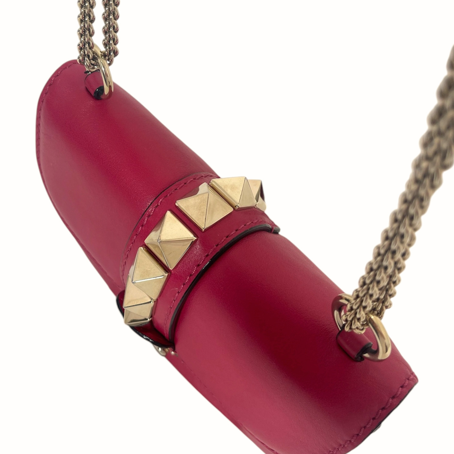 Valentino Leather Rockstud Glam Lock Shoulder Bag