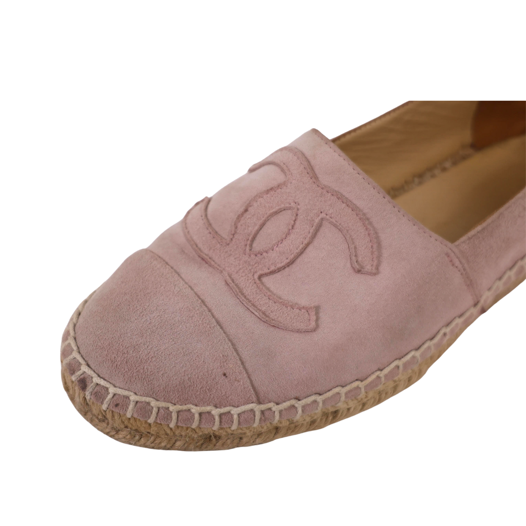 Chanel Interlocking CC Logo Suede Espadrilles (Size 37)