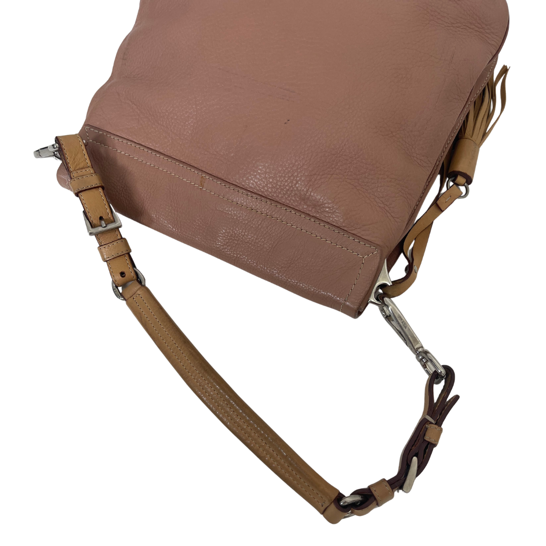 Prada Daino Leather Tassel Shoulder Bag