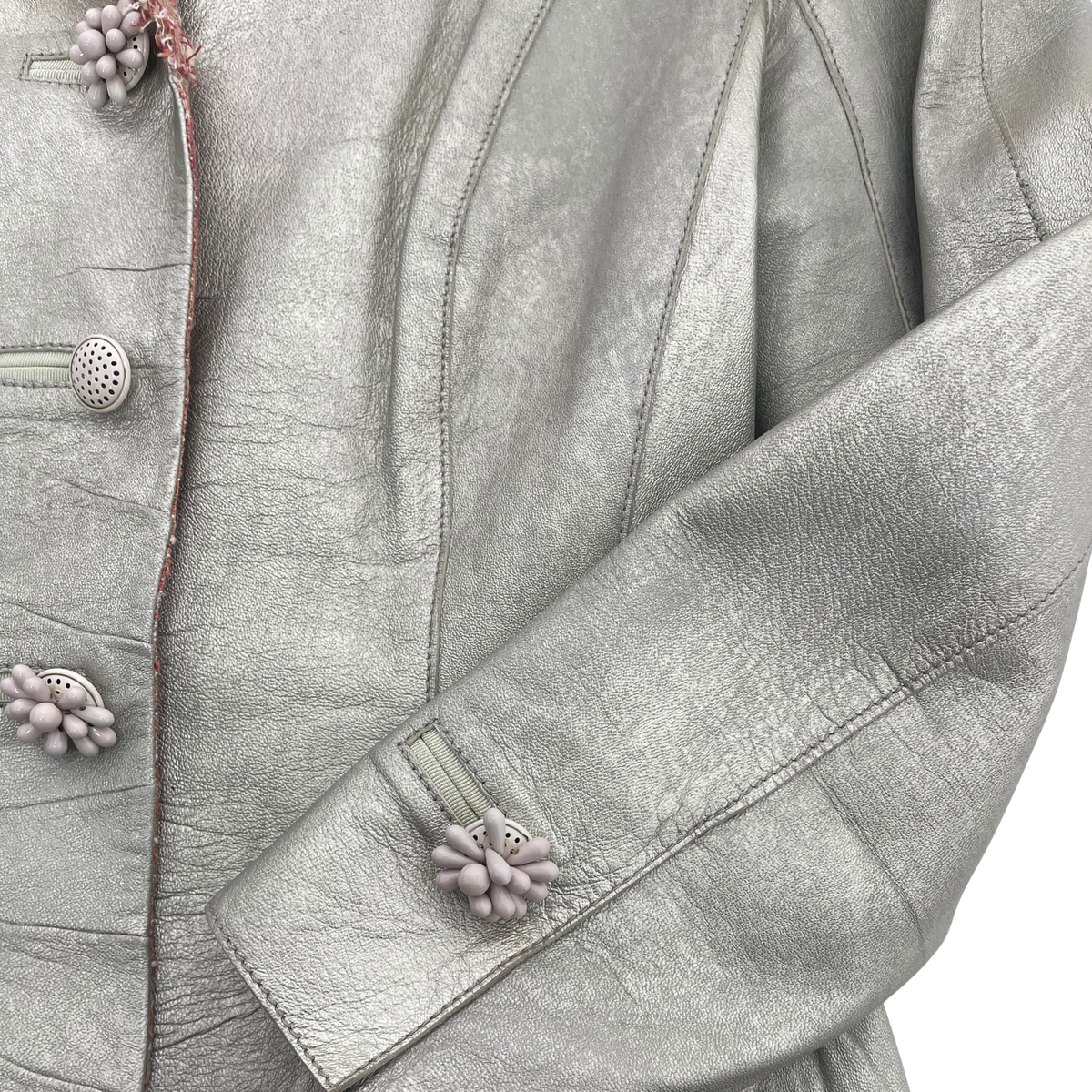 Louis Vuitton Vintage Lambskin Leather & Tweed Blazer
