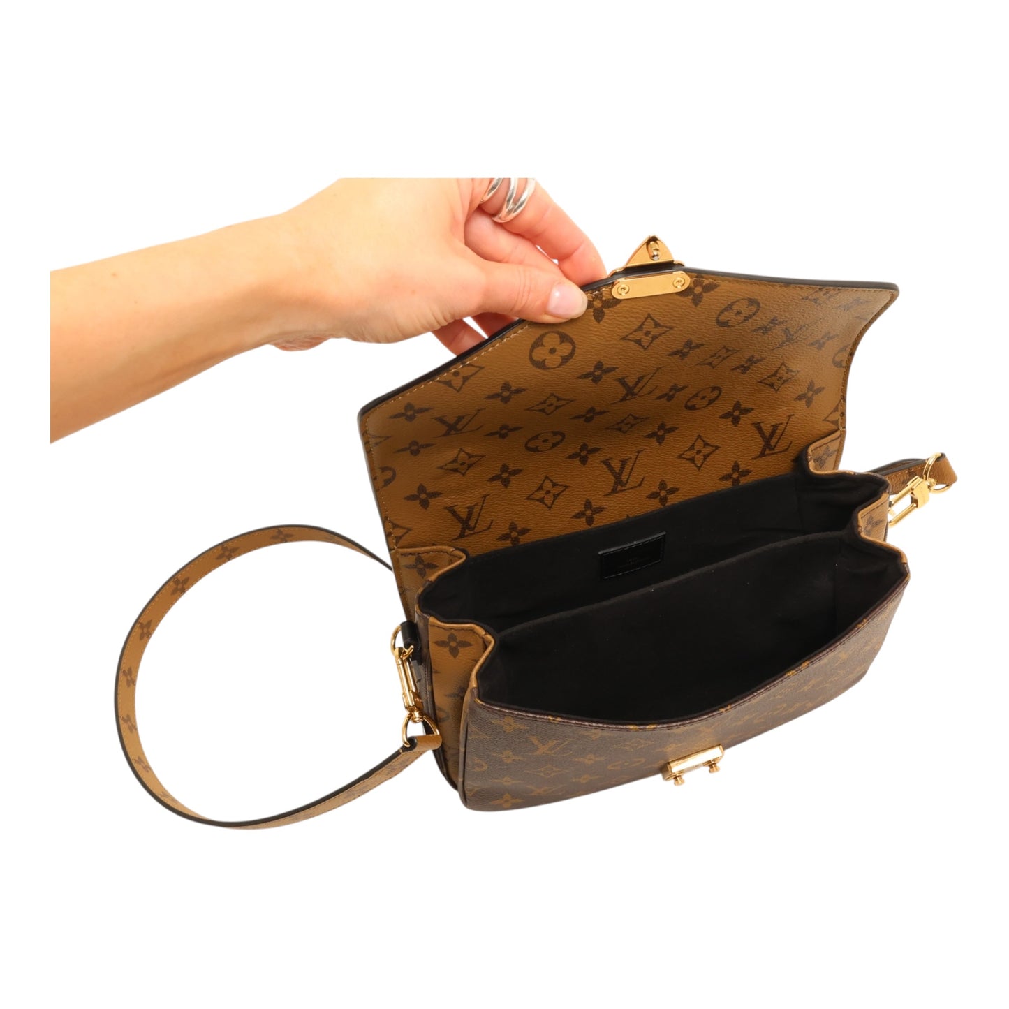 Louis Vuitton Reverse Monogram Pochette Metis Bag w/ Strap
