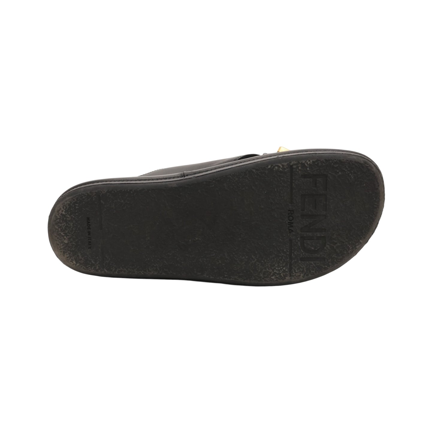 Fendi Fendigraphy Logo Leather Slides (Size 38)