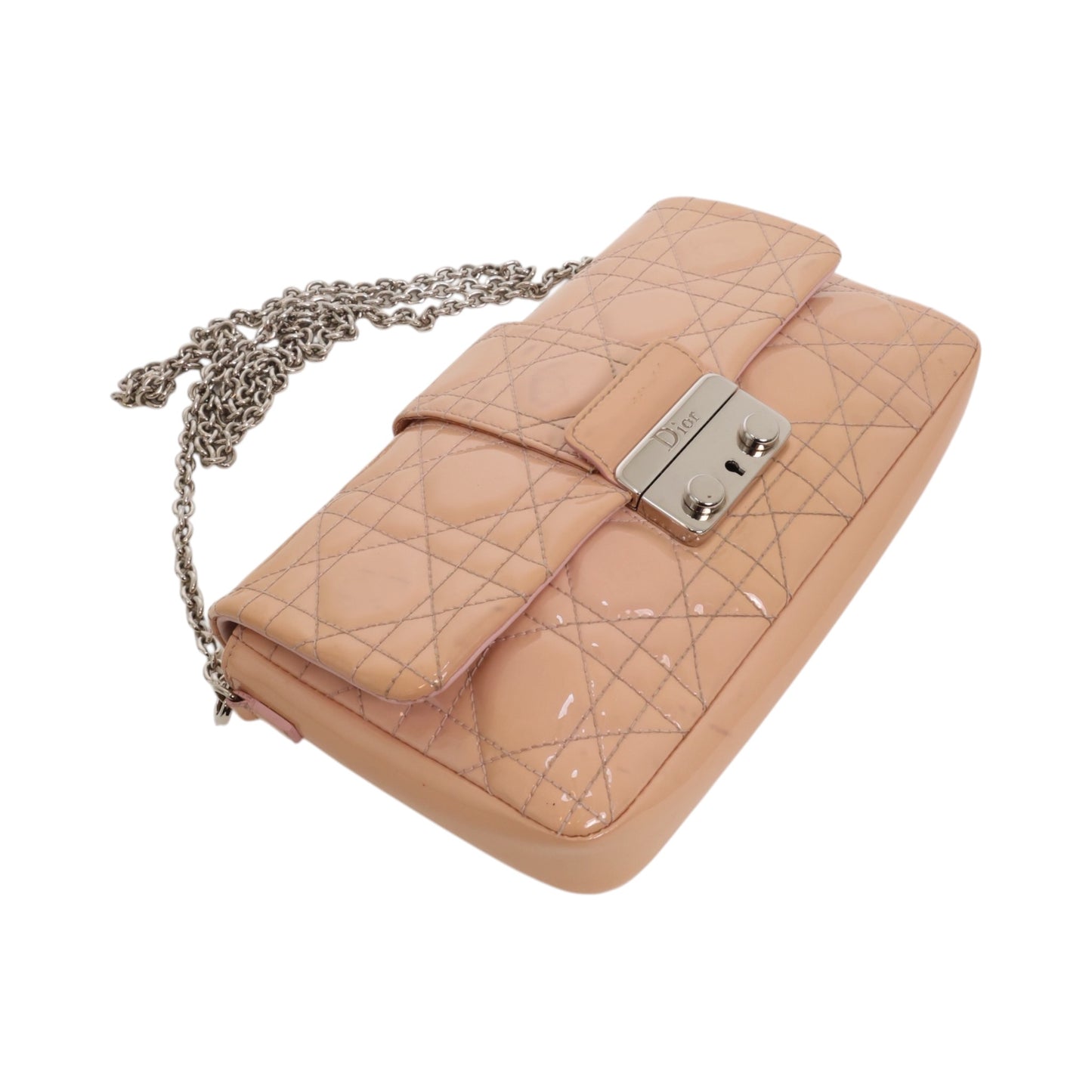 Christian Dior Miss Dior Cannage Promenade Patent Leather Pouch Bag