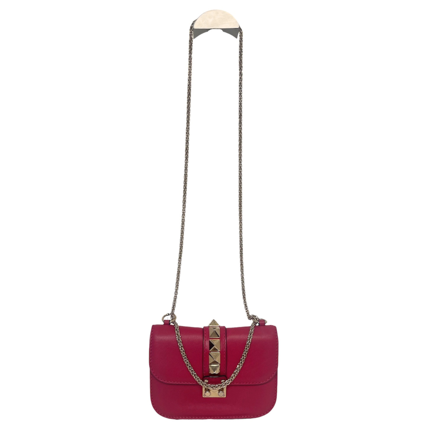 Valentino Leather Rockstud Glam Lock Shoulder Bag