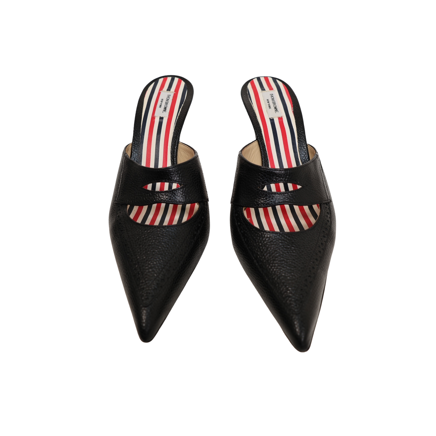 Thom Browne Cut Out Leather Penny Mules (Size 37.5)