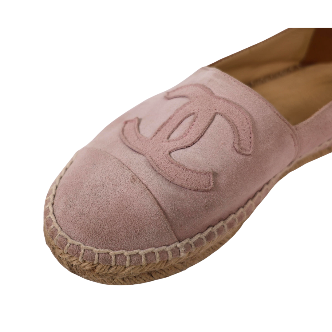 Chanel Interlocking CC Logo Suede Espadrilles (Size 37)