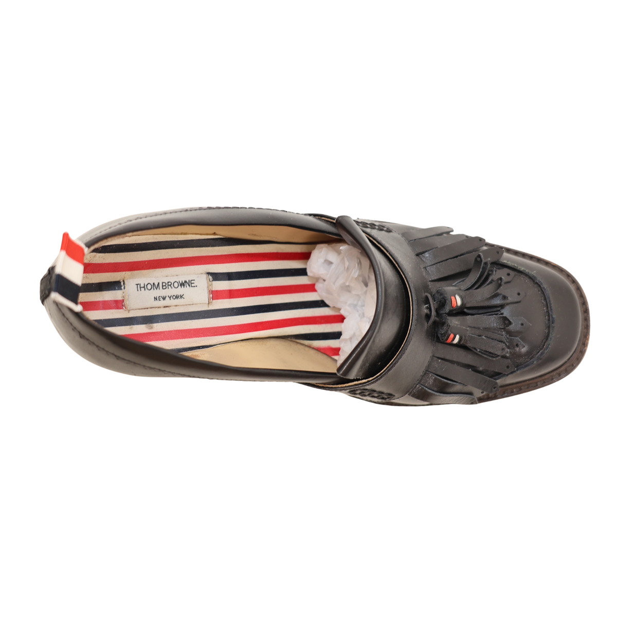 Thom Browne Tassel Knit Leather Loafers (Size 37.5)