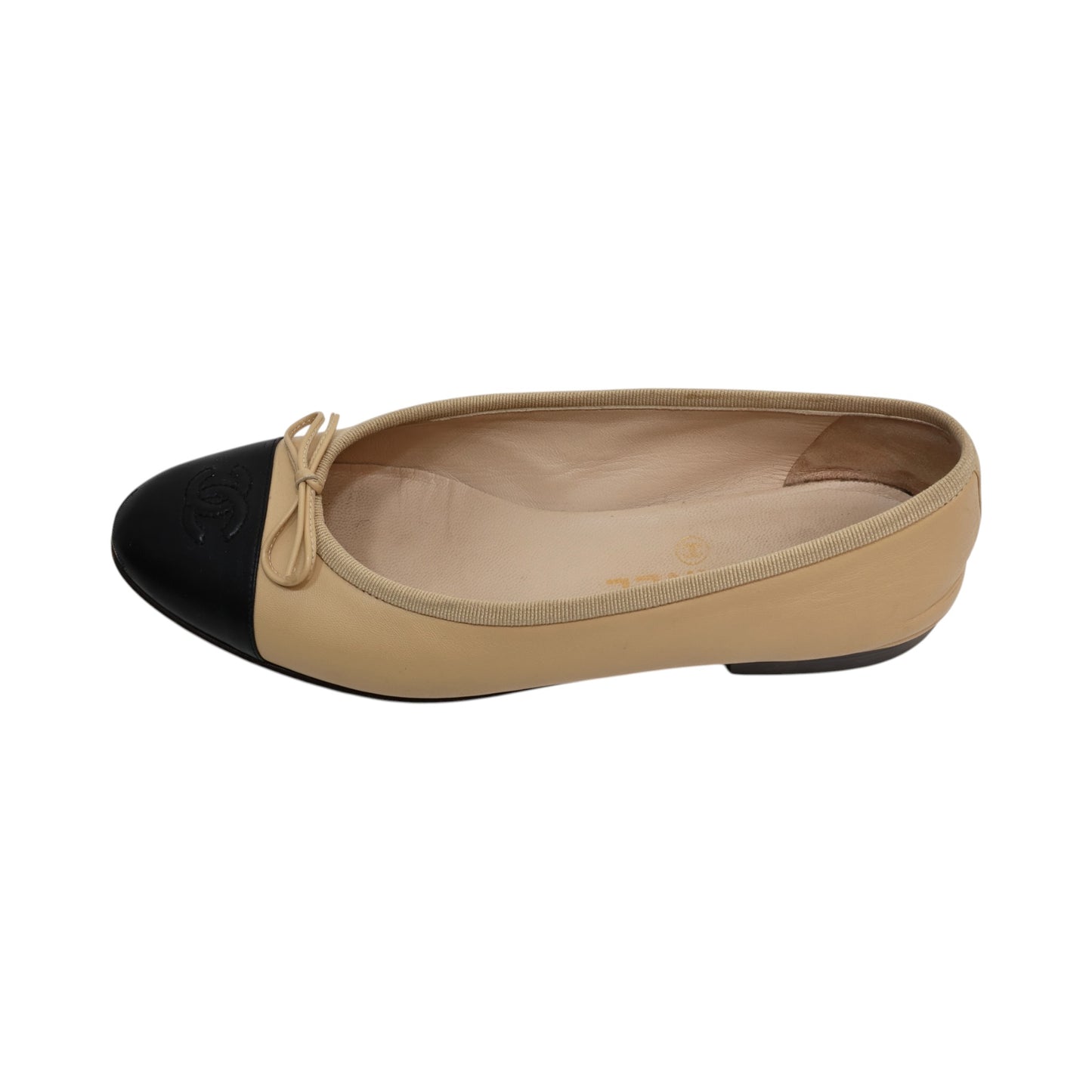 Chanel Interlocking CC Lambskin Leather Ballet Flats (Size 38)
