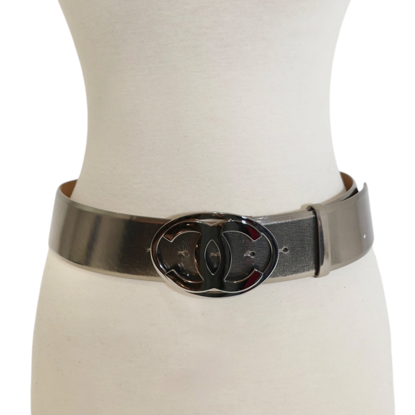 Chanel Calfskin Leather Interlocking CC Logo Belt