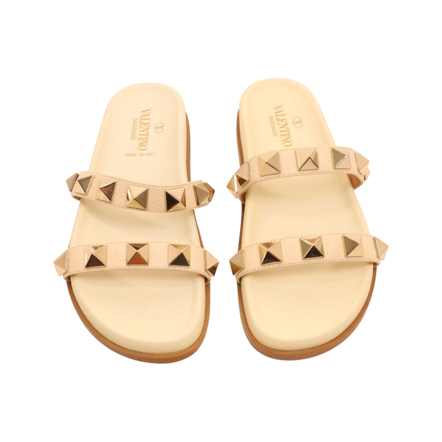 Valentino Rockstud Leather Slides (Size 37)