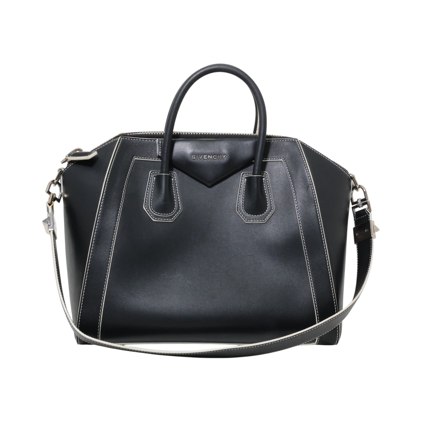 Givenchy Leather Contrast Stitched Medium Antigona Bag