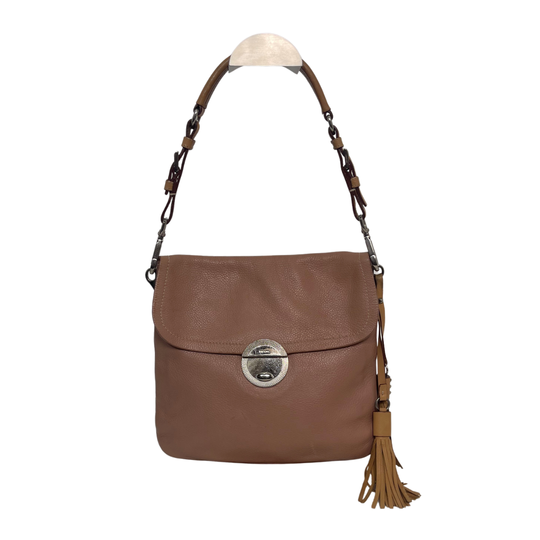 Prada Daino Leather Tassel Shoulder Bag