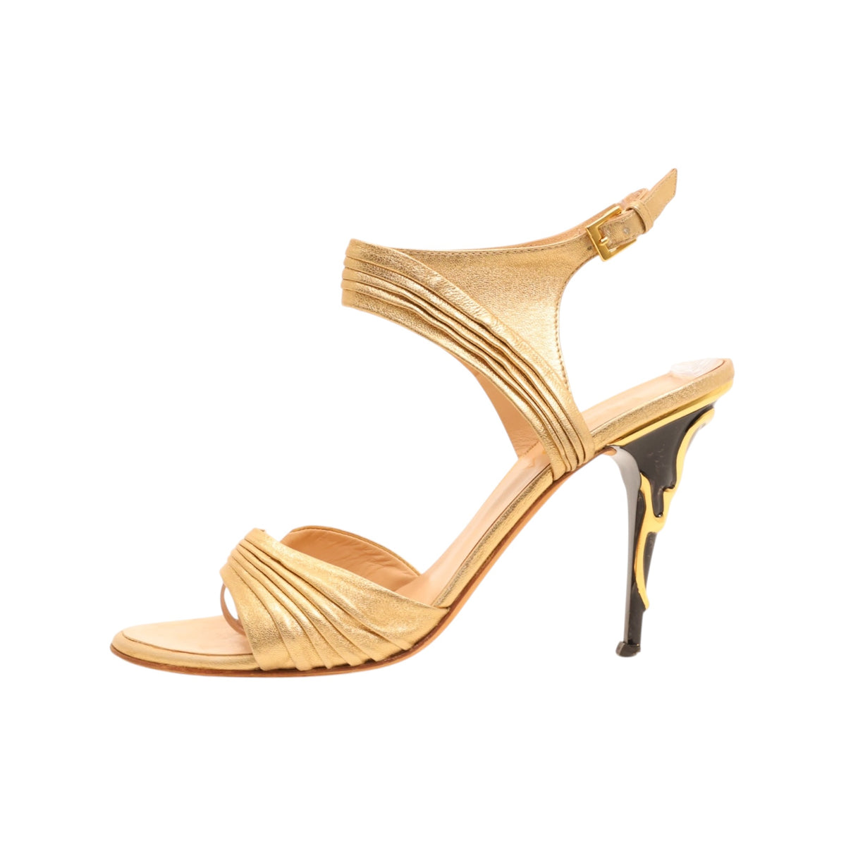 Escada Metallic Leather Slingback Sandals (Size 39)