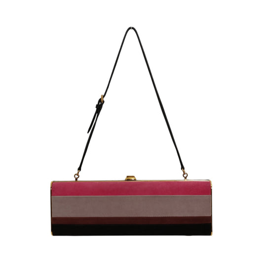 Miu Miu Striped Suede Box Clutch