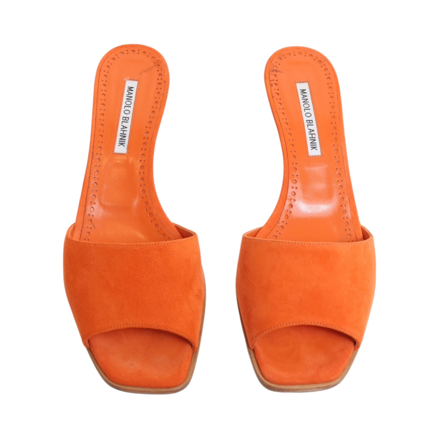 Manolo Blahnik Araspemu Suede Kitten Heel Mules (Size 39.5)