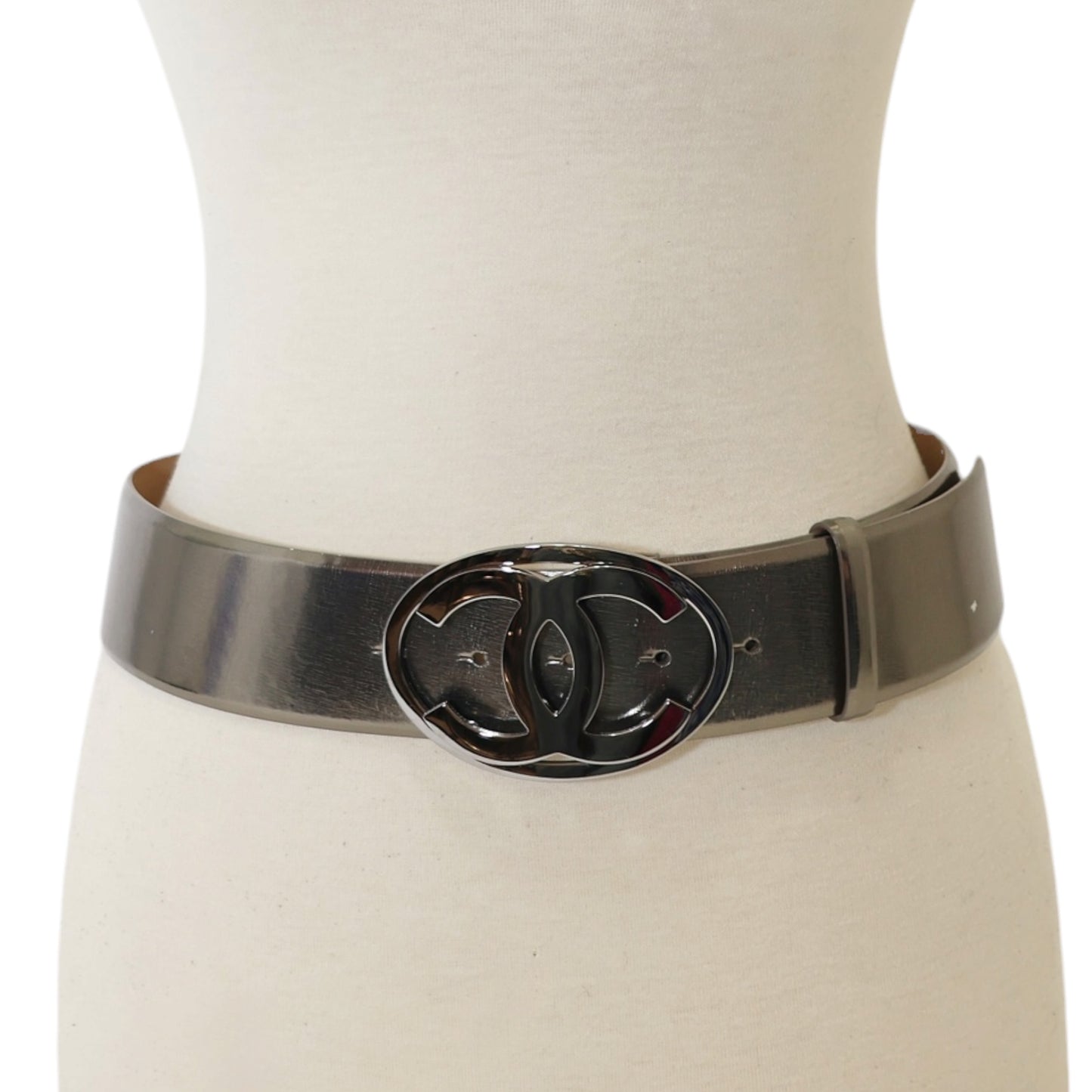 Chanel Calfskin Leather Interlocking CC Logo Belt