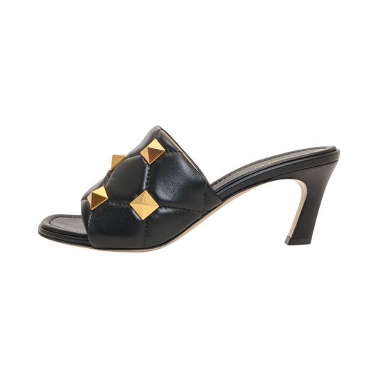 Valentino Rockstud Quilted Leather Slide Mules (Size 38)