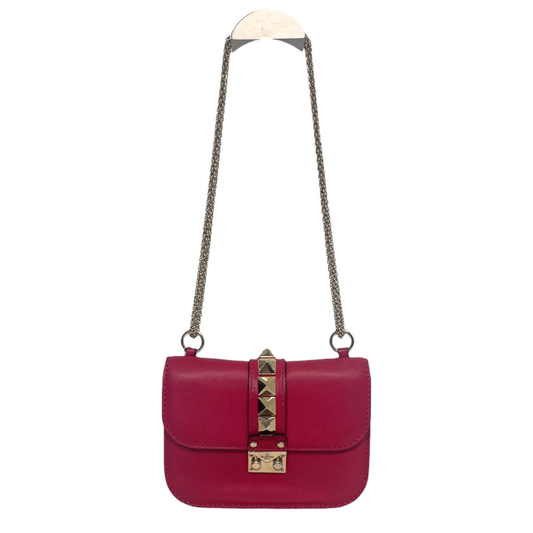 Valentino Leather Rockstud Glam Lock Shoulder Bag