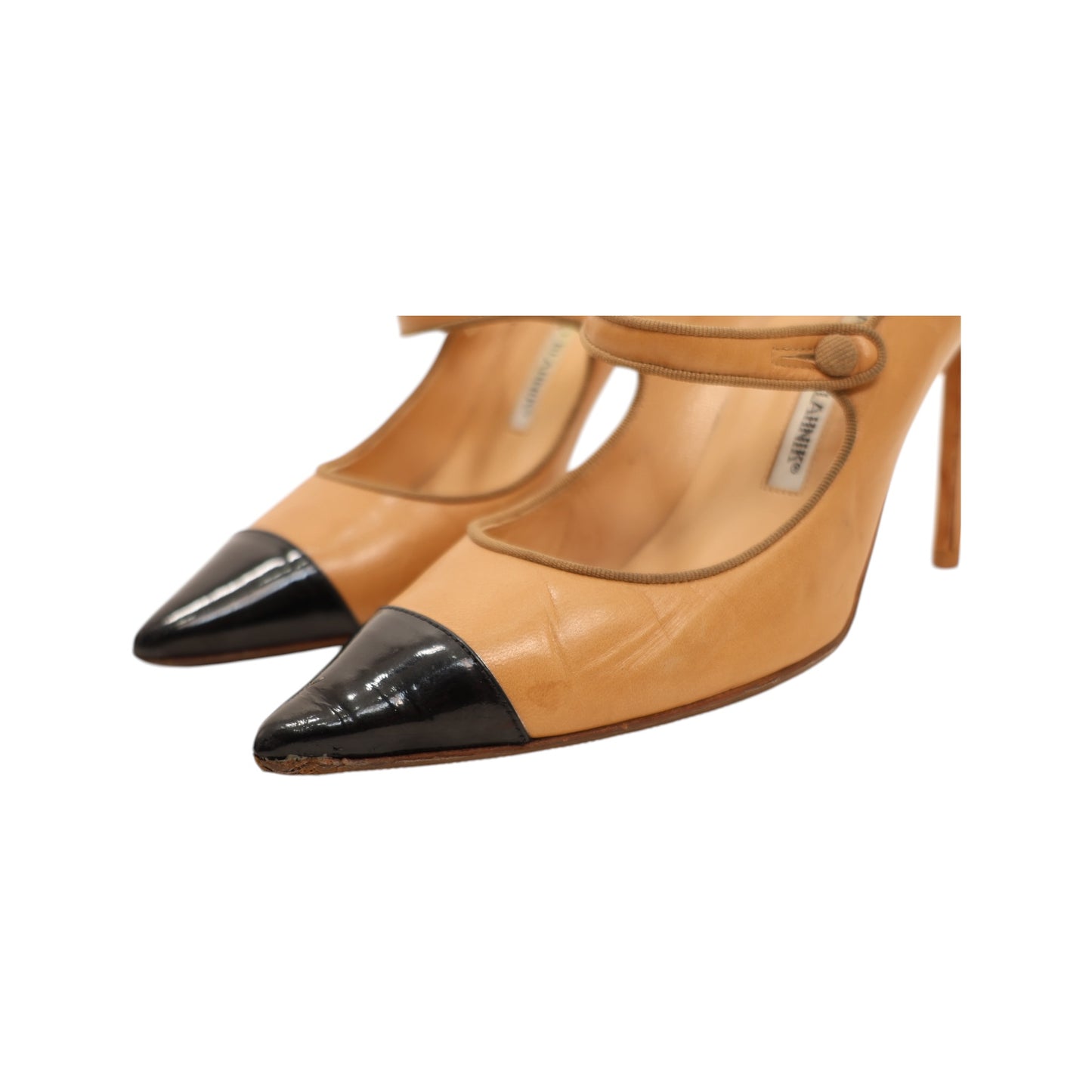 Manolo Blahnik Campari Grosgrain Trim Pumps (Size 39.5)