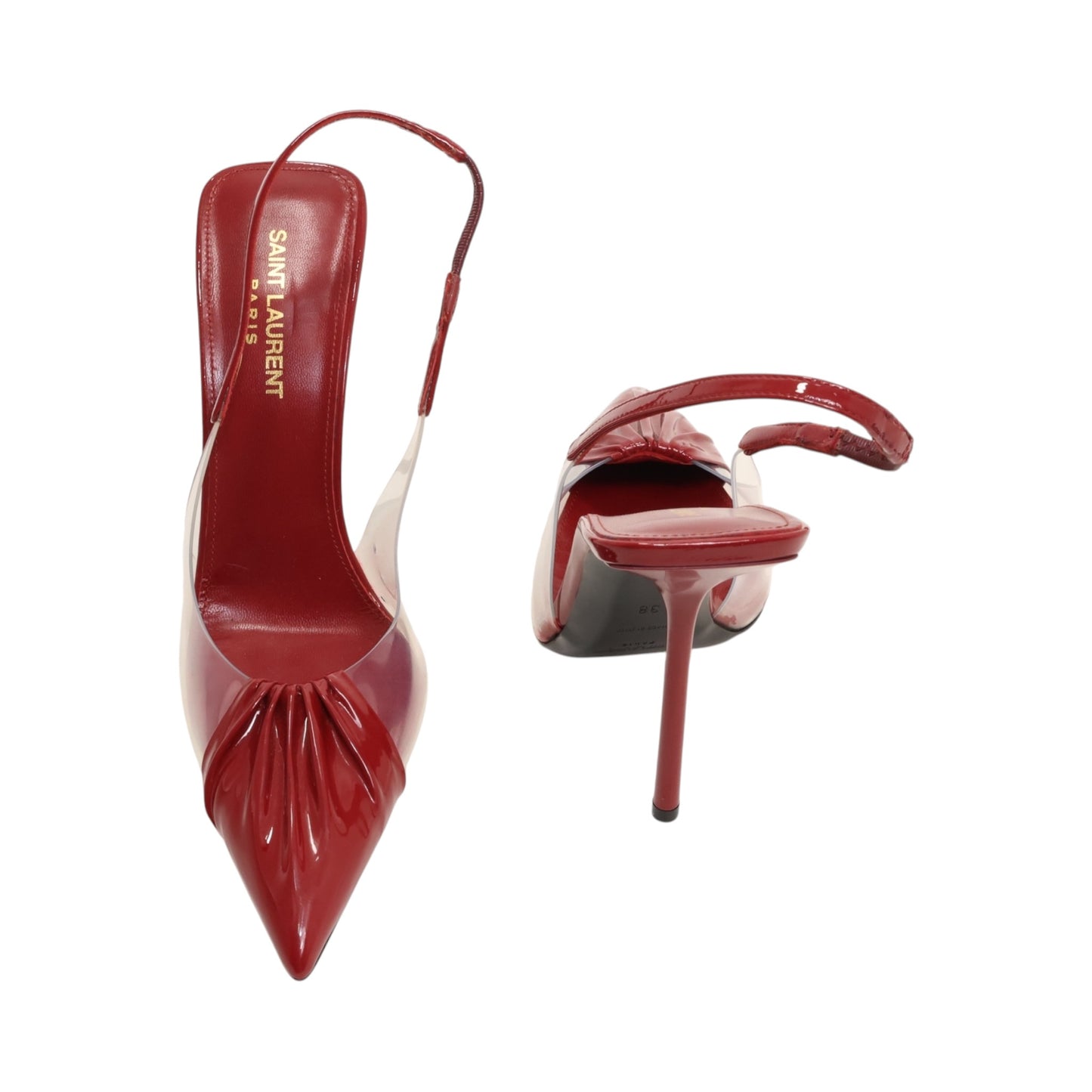 Saint Laurent Chica Transparent Slingback Pumps (Size  38)