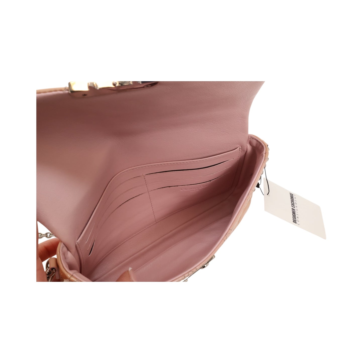 Christian Dior Miss Dior Cannage Promenade Patent Leather Pouch Bag