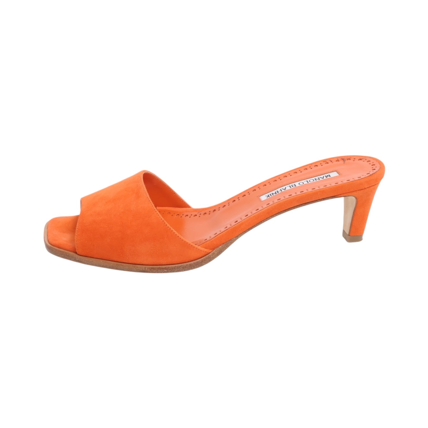 Manolo Blahnik Araspemu Suede Kitten Heel Mules (Size 39.5)