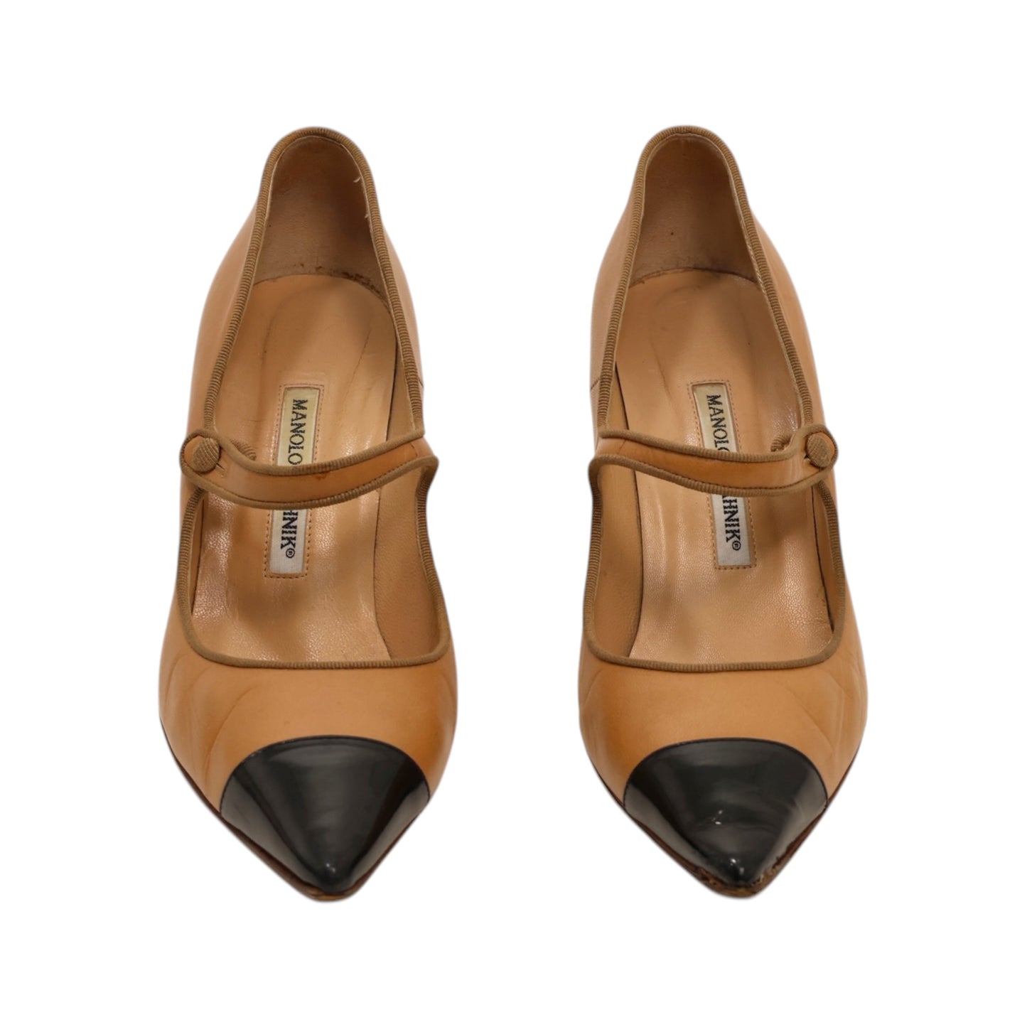 Manolo Blahnik Campari Grosgrain Trim Pumps (Size 39.5)