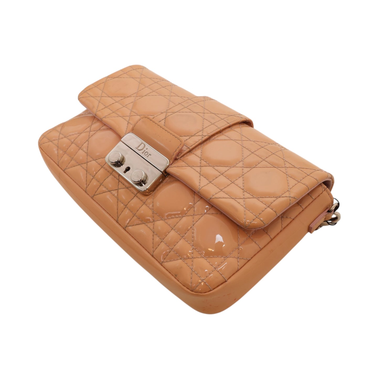 Christian Dior Miss Dior Cannage Promenade Patent Leather Pouch Bag