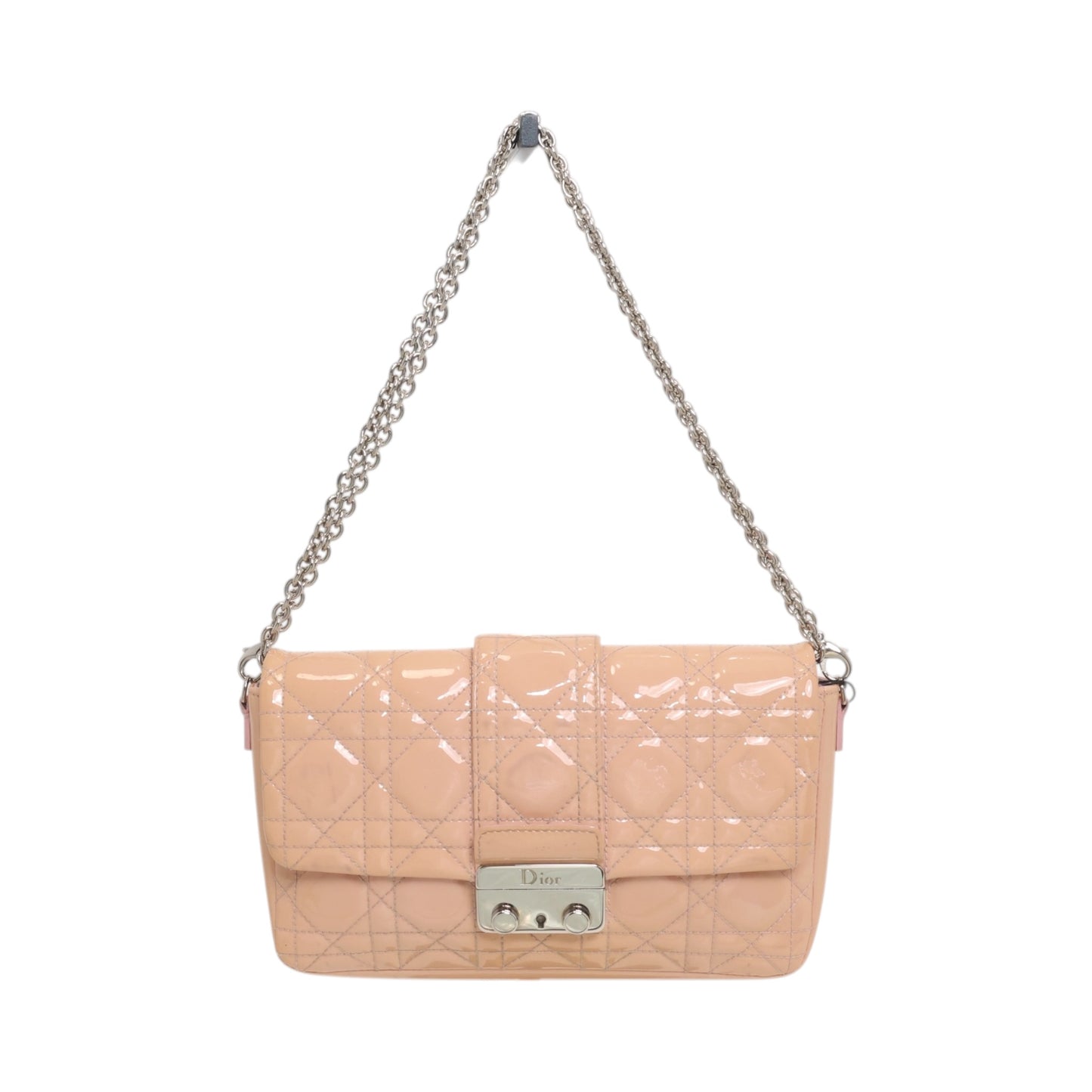Christian Dior Miss Dior Cannage Promenade Patent Leather Pouch Bag