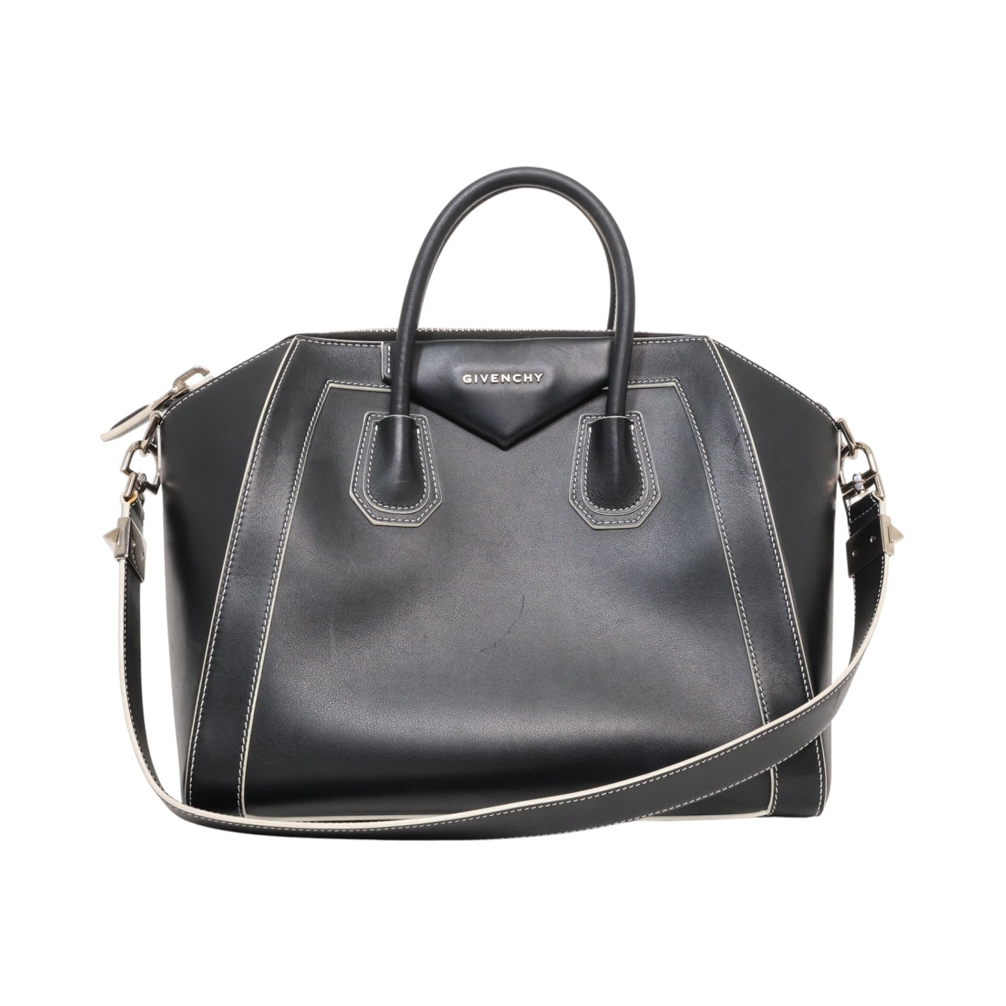 Givenchy Leather Contrast Stitched Medium Antigona Bag