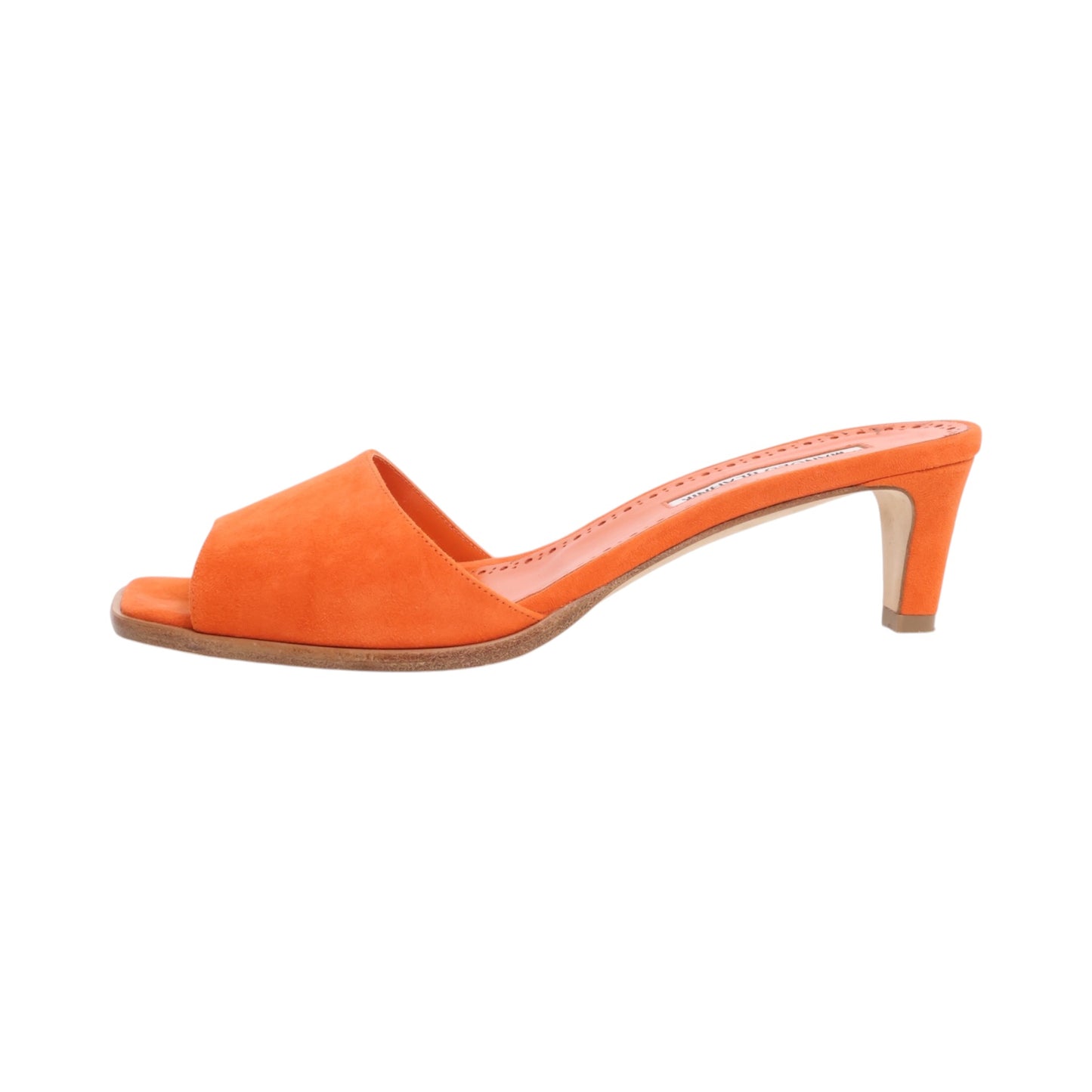 Manolo Blahnik Araspemu Suede Kitten Heel Mules (Size 39.5)