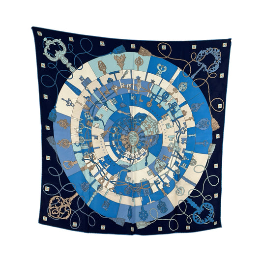 HERMÈS Tour De Cles 70 Silk Scarf