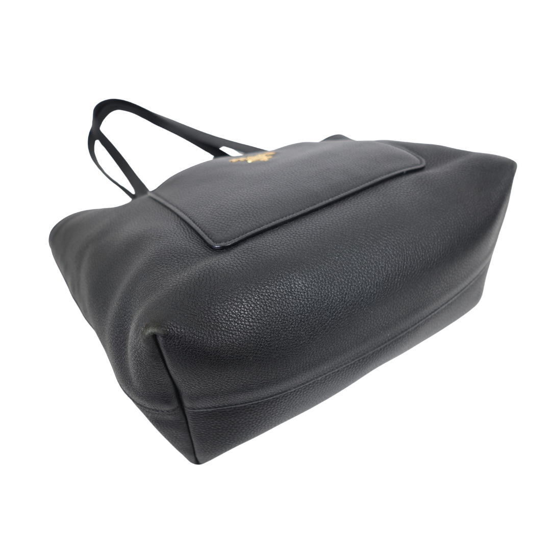 Prada Vitello Daino Leather Pocket Shopping Tote