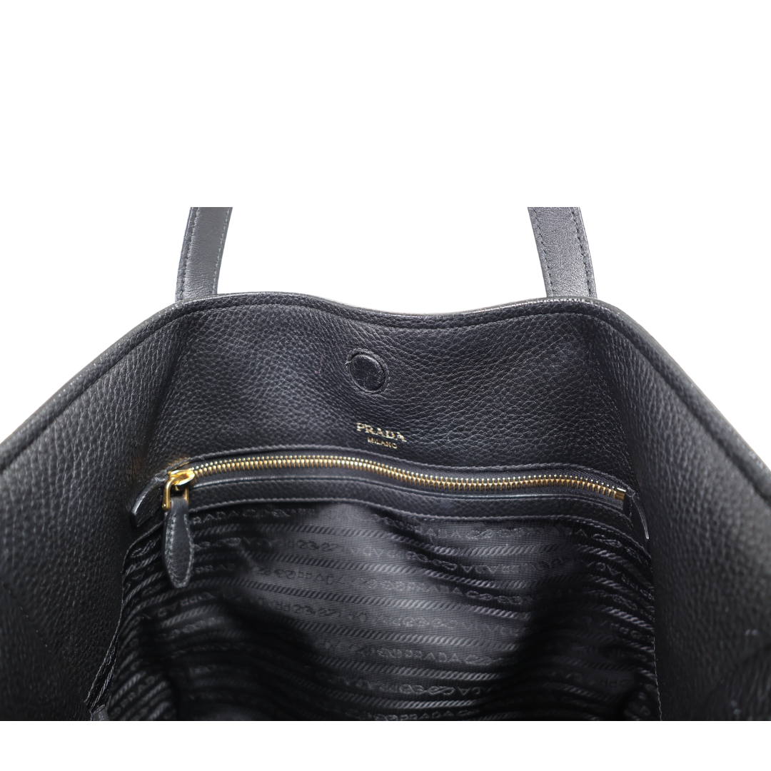 Prada Vitello Daino Leather Pocket Shopping Tote