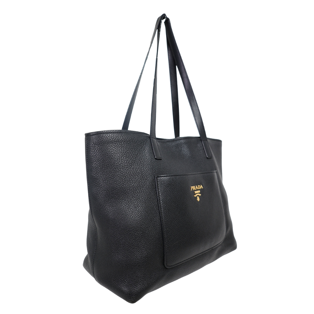 Prada Vitello Daino Leather Pocket Shopping Tote