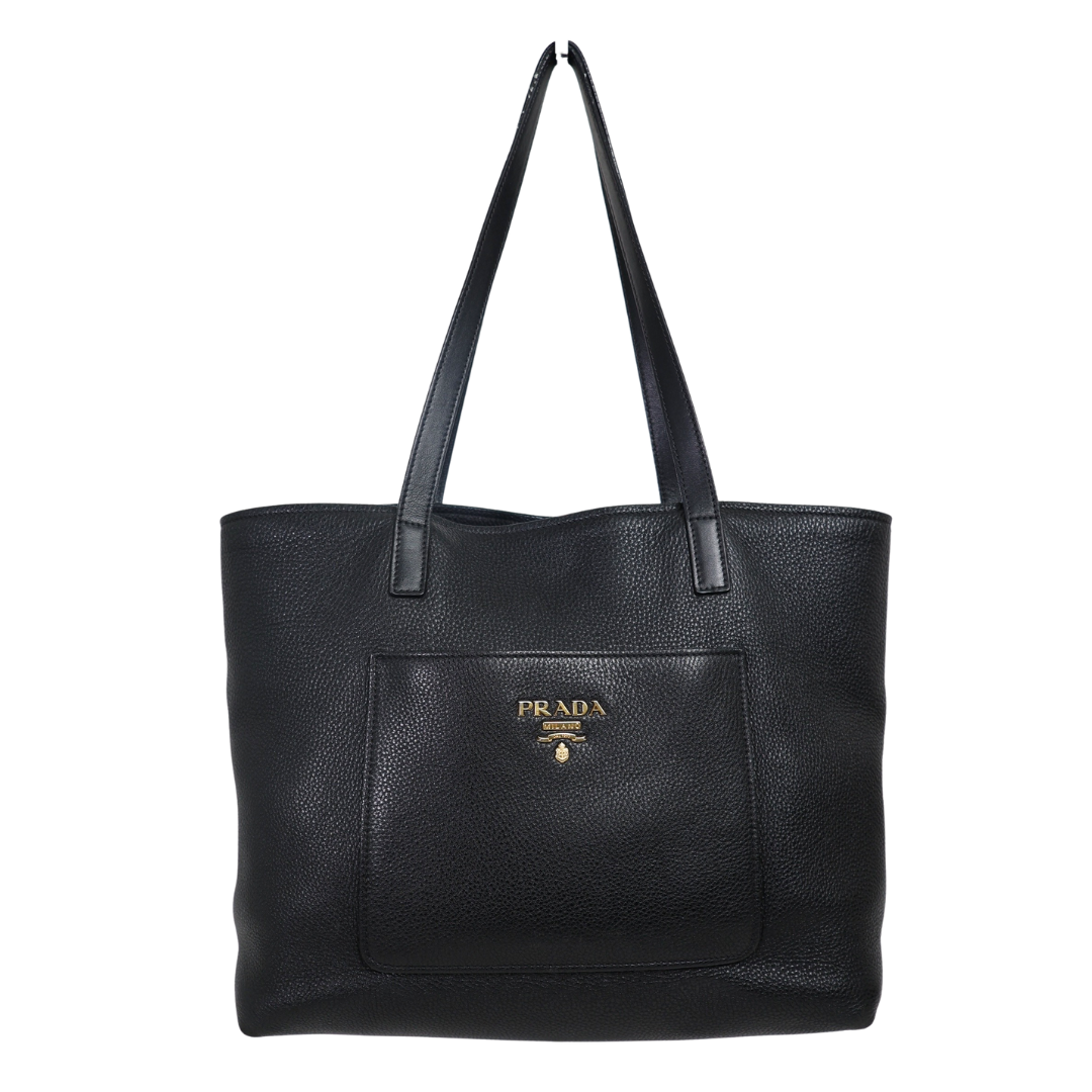 Prada Vitello Daino Leather Pocket Shopping Tote
