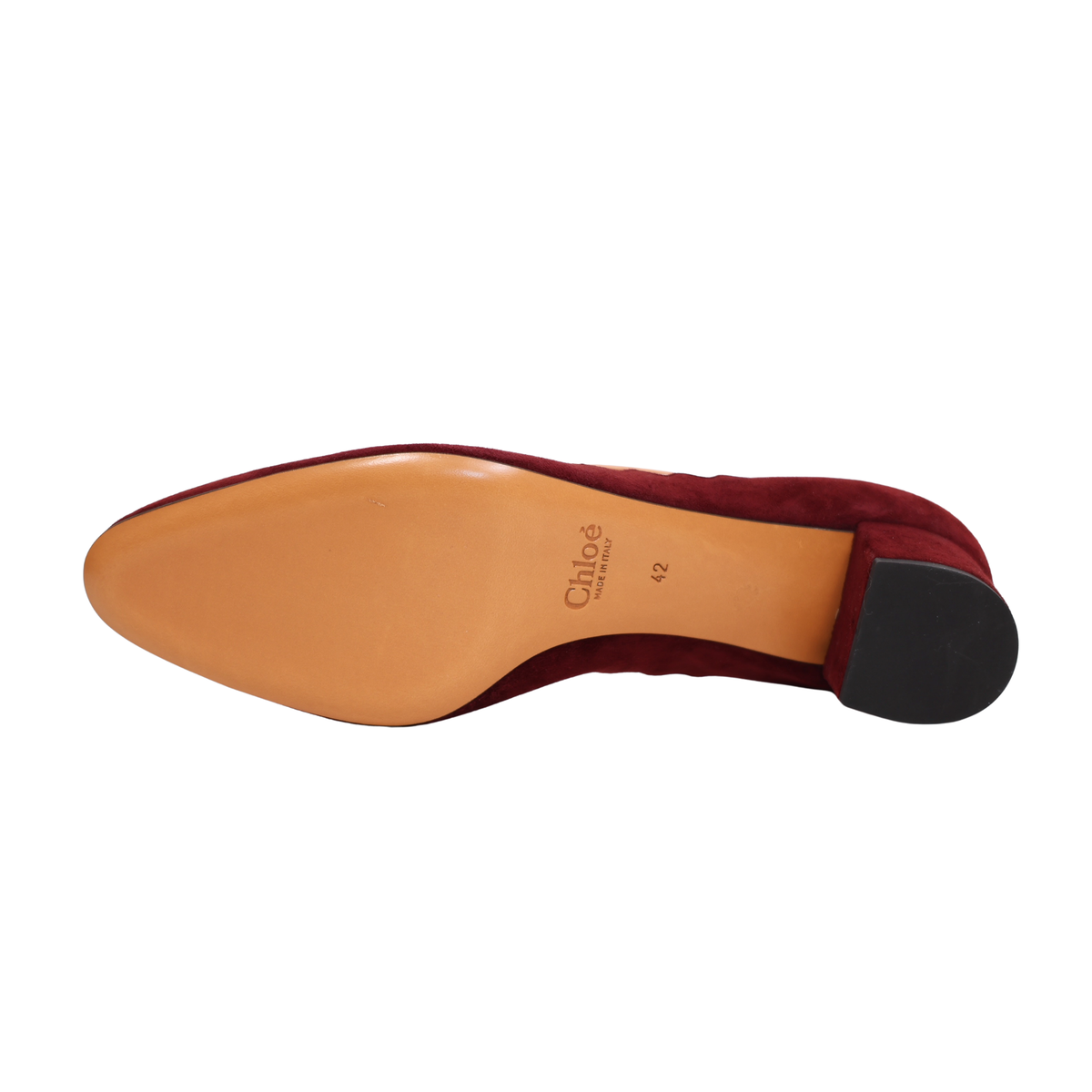 Chloe Suede & Mesh Scallop Tulle Pumps (Size 42)