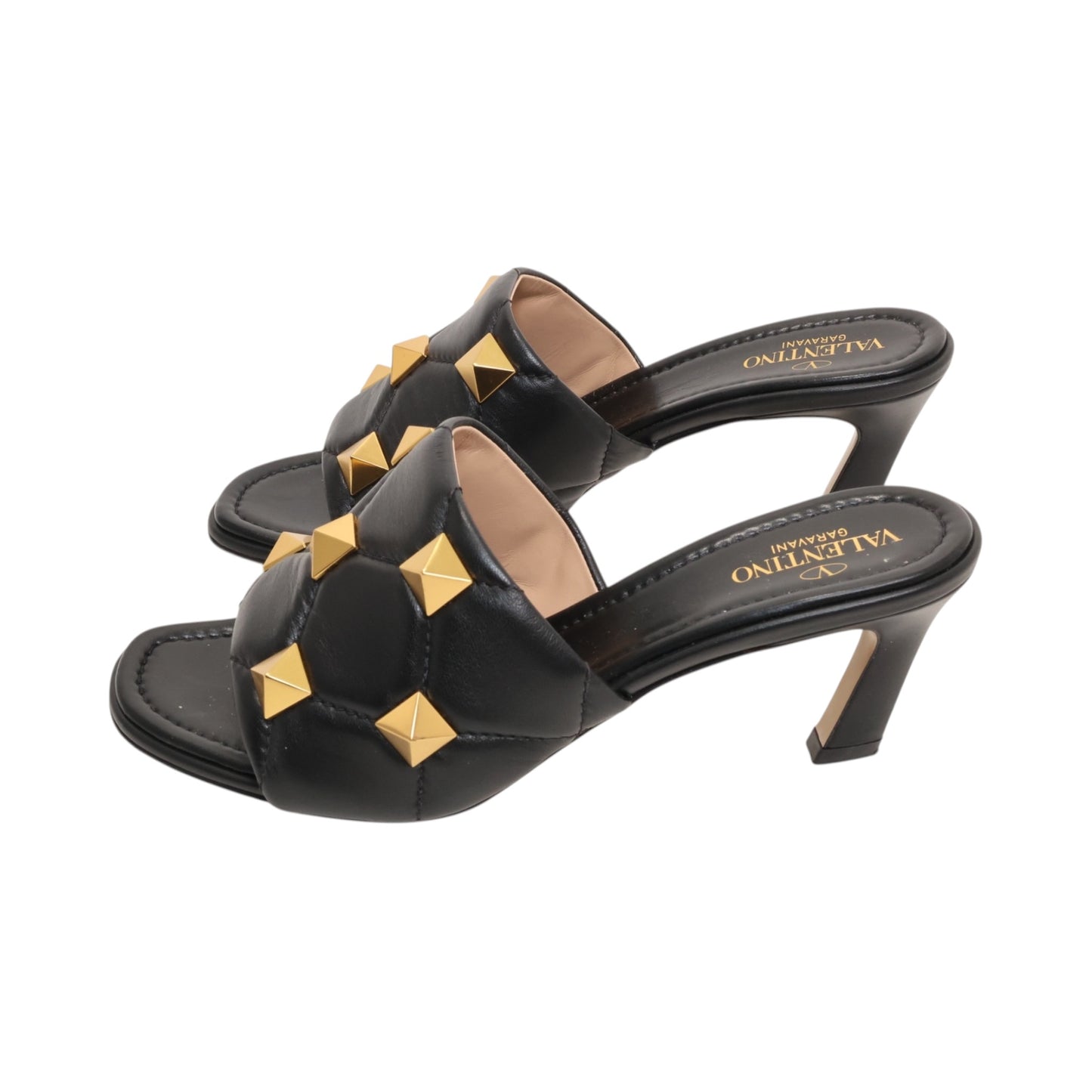 Valentino Rockstud Quilted Leather Slide Mules (Size 38)