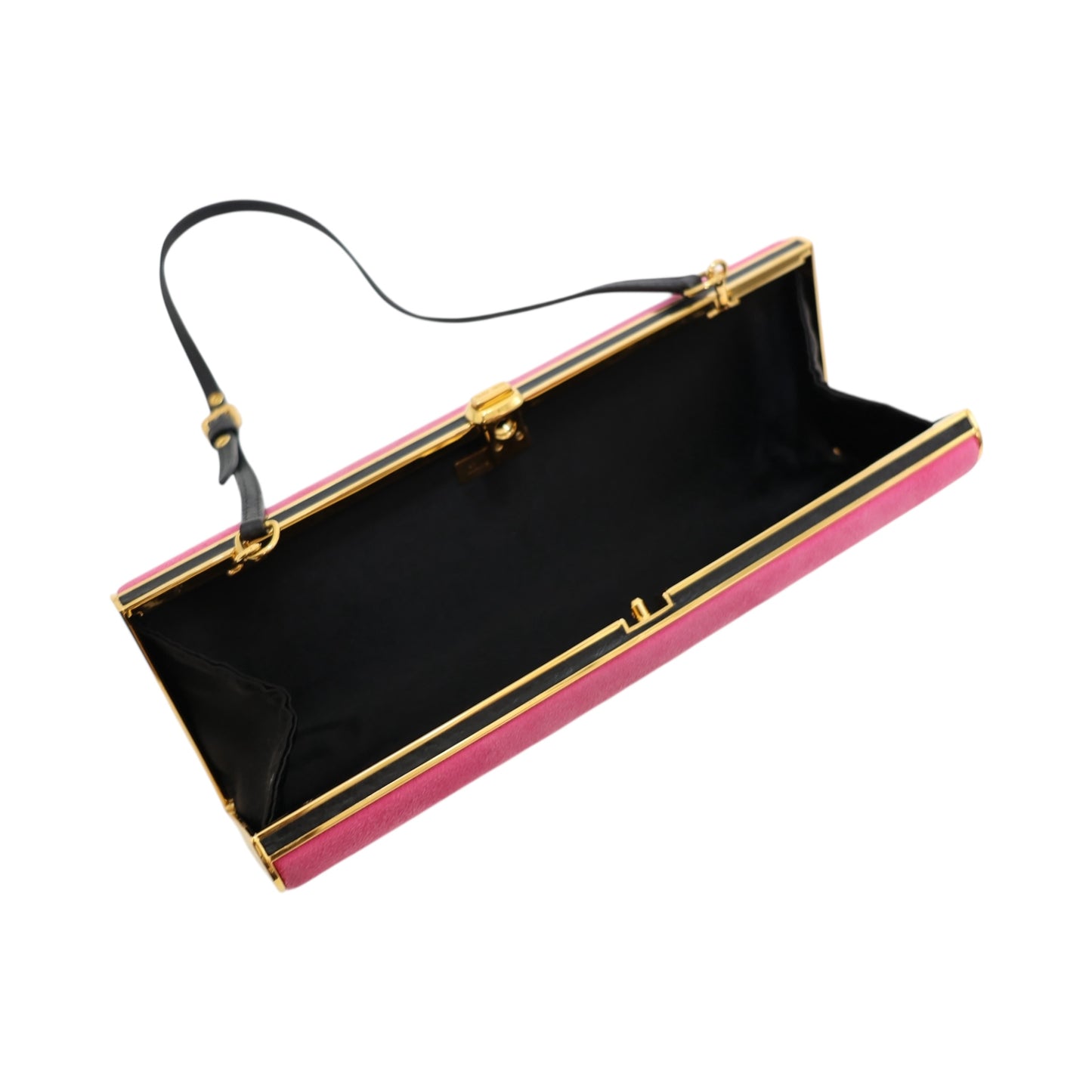 Miu Miu Striped Suede Box Clutch