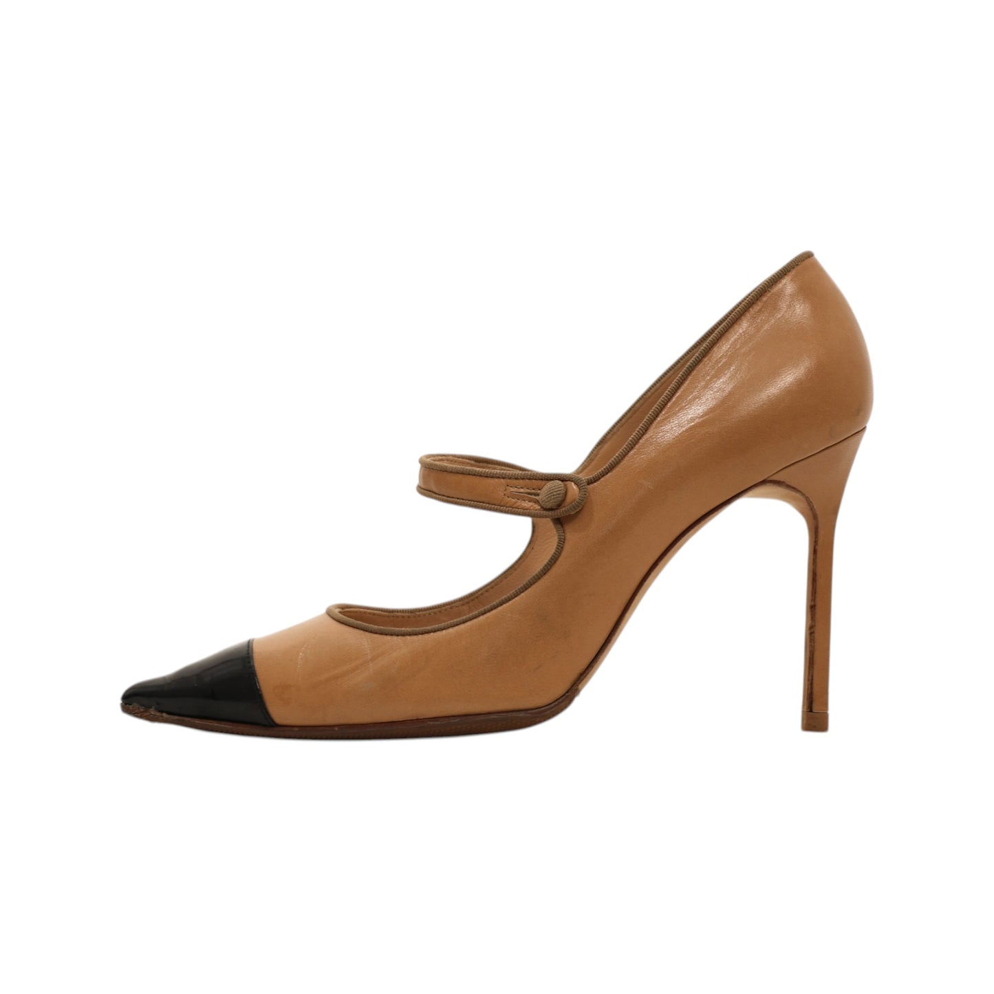 Manolo Blahnik Campari Grosgrain Trim Pumps (Size 39.5)